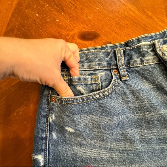 Old Navy OG Short Button Fly Hi Rise Patriotic Embellished Jean Shorts Size 10 - Picture 7 of 16